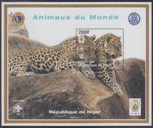 NIGER Sc # 1007 HOJA DE RECUERDO de LEOPARDOS y EMBLEMAS (Ver Descripción) - Imagen 1 de 1