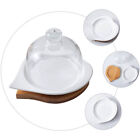 Cream Cheese Table Tray with Glass Dome Cover for Home Party and Bell Tent Decor