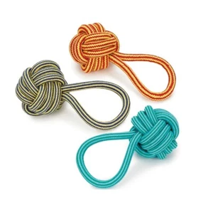 Bola de cuerda puño de mono de juguete para perro con mango remolcador para masticadores fuertes surtidos de colores - Imagen 1 de 9