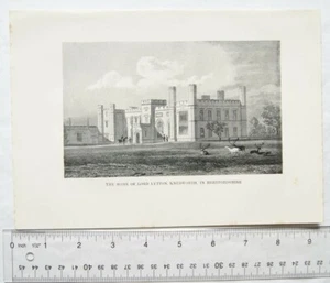 1899 illustration - The Home of Lord Lytton, Knebworth in Hertfordshire - Picture 1 of 1