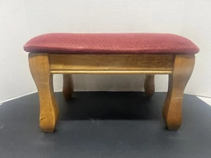 Vintage Top Foot Stool Bench Rest Decor Seat Red - Picture 1 of 9