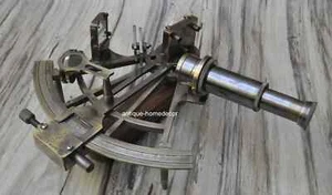 8" Brass Sextant – Nautical Antique Marine Captain Decor | Working Maritime Prop - Picture 1 of 10