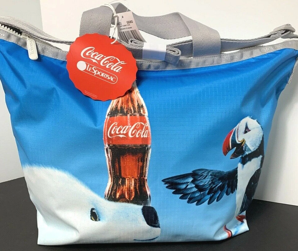LeSportsac Easy Carry Tote 2431 Coca Cola Travel Handbag Bag Purse Shoulder