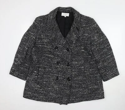 Cotswold Collections Womens Black Overcoat Coat Size 12 Button - Image 1 of 4