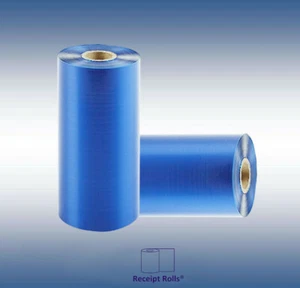 4.33'' x 984' (110mm x 300m) BLUE Thermal Transfer Ribbons (24) Wax Resin Zebra - Picture 1 of 3