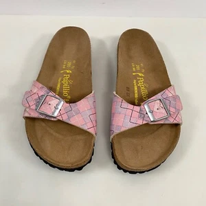 Papillio Birkenstock Womens Pink Argyle Sandals sz 10 Slip Comfort Support Lift - Picture 1 of 9