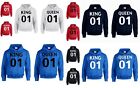 KING QUEEN 01 FRONT OR BACK HOODIE JUMPER Funny valentine Couple Matching (HOOD)