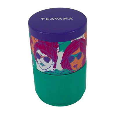 Teavana Stackable Tea Travel Tin Container Canister 80s NEW WAVE GIRLS - Image 1 of 4