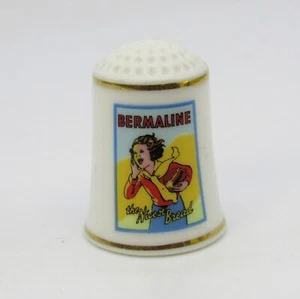 COLLECTABLE FINE PORCELAIN THIMBLE 'BERMALINE, THE NICEST BREAD' BY FRANKLIN - Picture 1 of 5
