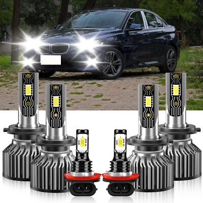 For BMW 120i 2005-2019 LED Headlight Kit Hi/Low Beam+Fog Light Bulb 6x White - Изображение 1 из 4