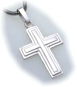 Colgante Cruz Plata Auténtica 925 32mm Calidad Parcialmente Esmalte Plata Esterlina Unisex - Imagen 1 de 2
