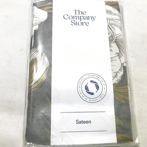 The Company Store CC Peonies Euro Pillow Sham 26 x 26in Gray Gold Cotton New - Picture 1 of 3