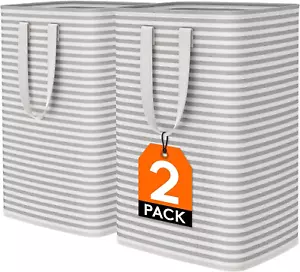 2 Pack Laundry Hamper Large Collapsible Laundry Baskets, Freestanding Waterproof - Picture 1 of 12