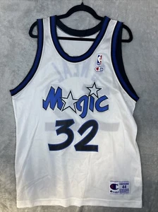 Vintage 90s Champion Jersey Orlando Magic Shaquille O'Neal USA White Size 44 - Picture 1 of 7