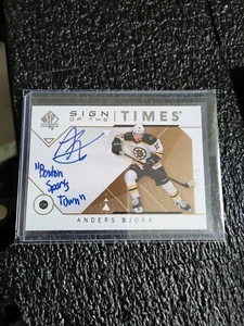 💥2018-19 SP Authentic Sign of the Times #SOTTAB Anders Bjork Inscribed🏒 - Picture 1 of 4