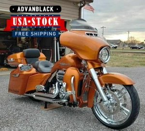 Advanblack Amber Whiskey 8'' Speaker Lids Fits Harley Davidson Touring 2014+ - Foto 1 di 14