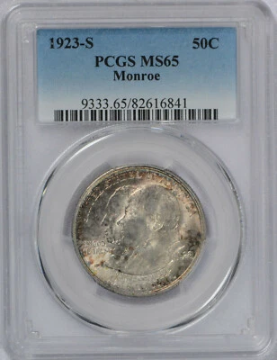 1923 S Monroe 50C PCGS MS65 Commemorative Half Dollar  Nice coin! - Image 1 of 4