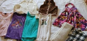 Teen Clothes Mix Lot Of 9, Girl’s Zippered Vest, Jacket, Dress, Tops, Scarf's... - Picture 1 of 12
