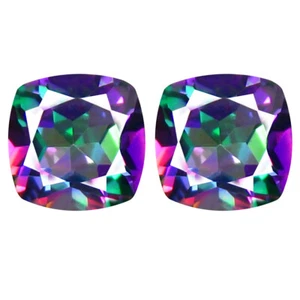 2.19 ct (2pcs) MATCHING PAIR Cushion Cut (6 x 6 mm) Sea Child Topaz Genuine - Picture 1 of 1