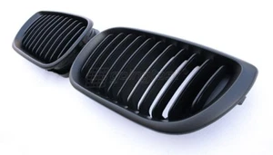BMW 4D E46 LCI Facelift Matte Black M Kidney Euro Sport Front Hood Grill 02-05 T - Bild 1 von 3