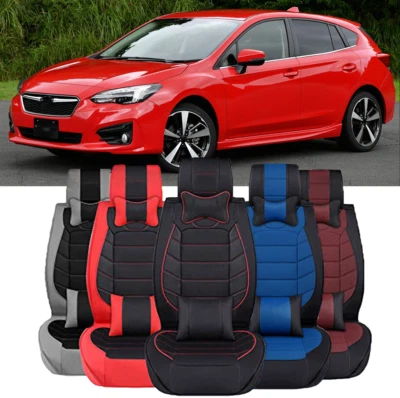 For Subaru Impreza PU Leather Front & Rear Car Seat Covers 2/5-Seats Cushion Foto 1 de 4