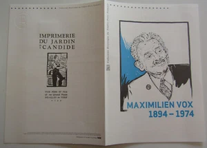 Document Philatélique 1er Jour : 49 2014 - Maximilien Vox Illustrateur Graveur - Picture 1 of 2
