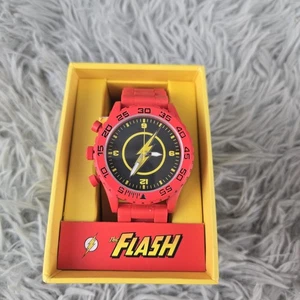 The Flash Watch TM &DC Comics von Accutime rotes Kautschukband schwarzes Zifferblatt - Bild 1 von 5