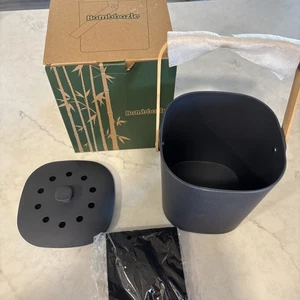 Cubo de compost de cocina de encimera interior de grafito Bamboozle. Nuevo, caja abierta - Imagen 1 de 6