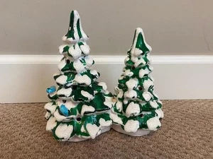 Department 56 Vintage 1978 Snow Village Double Trees w RARE Bluebirds #50161 - Picture 1 of 3