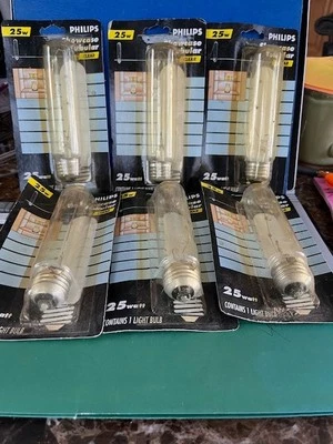 8 NOS PHILIPS 25W Showcase Tubular T10 Base Clear Glass for Artwork / Aquarium - Image 1 of 3