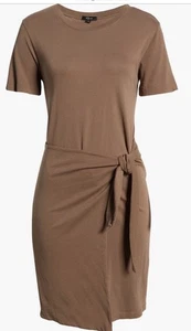 NWT $148 Rails Edie Tie Waist Cotton T-Shirt Dress Sz XL Brown Canteen NEW - Picture 1 of 23