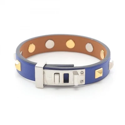 Brazalete HERMES Mini Perro Crew Carre A Acero Inoxidable Chapado en Oro Cuero Foto 1 de 4
