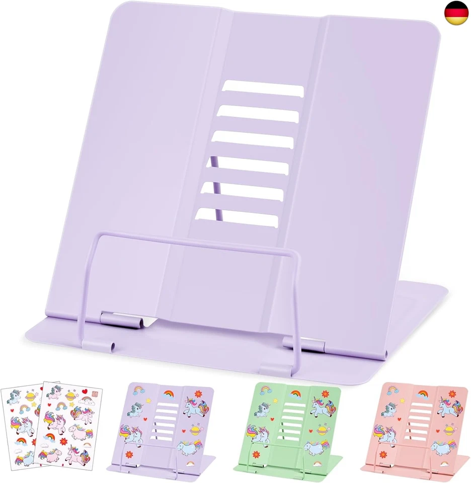 WuGU Buchständer Metall, verstellbarer Faltbarer Buchständer kinder, M - Bild 1 von 4