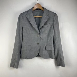 Theory Gray Wool Blend Two Button Blazer Womens Size 6 - Picture 1 of 16