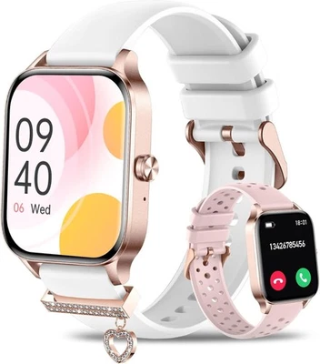 Smartwatch Damen Frauen mit Telefonfunktion Armbanduhr für iPhone Samsung Huawei - Bild 1 von 4
