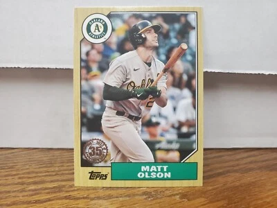 2022 Topps Series I Matt Olson 1987 Retro 35th Anniversary Insert Oakland A's - Image 1 of 2