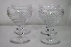 4 copas de cóctel de champán vintage BRYCE cristal corte laurel #575-1 obleas - Imagen 1 de 5