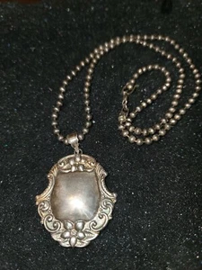 Sterling Silver 24" Necklace With Pendent Vintage Unique beautiful - Picture 1 of 5