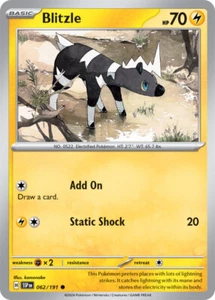 x4 Blitzle - 062/191 - Common - Reverse Holo Pokemon SV08 Surging Sparks M/NM - Picture 1 of 1