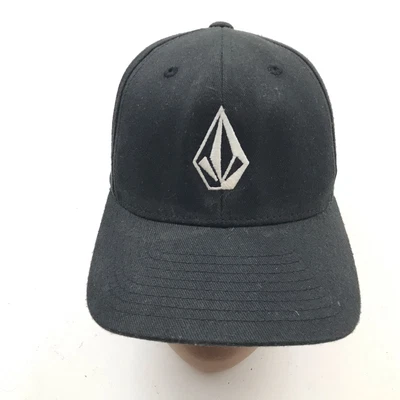 Volcom Hat Cap Stretch Fit Black White FlexFit Embroidered Adult UV Protection - Image 1 of 4