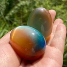 Colorful Cat Eye Egg Quartz Crystal Sphere Mineral Specimens Energy Heal gifts