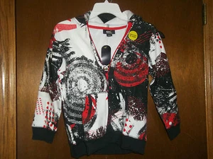 SK2 Blanco Negro Naranja Enmascarado Cremallera Sudadera con Capucha Nuevo con Etiquetas Mediano Juvenil Muy Buen Estado - Imagen 1 de 2