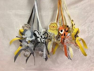 12 Pequeños Collar Chupete Animal Safari Favores Baby Shower Juegos Decoraciones  Foto 1 de 4