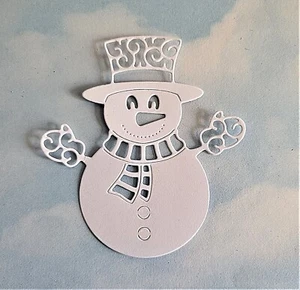 Die Cut cuts Christmas snowman card topper Tattered Lace x 6 Choice of colour - Picture 1 of 5
