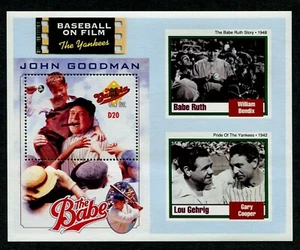 GAMBIA SCOTT # 1350 MNH MOVIE/BASEBALL/SPORT TOPICAL - Picture 1 of 1