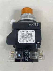 New GE CR104PBT11M1S2 Amber Lens Illuminated Pb PushButton Transformer Type 120v - Picture 1 of 3