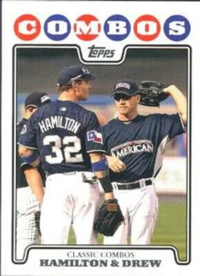 2008 Topps Update #UH112 J.D. Drew/Josh Hamilton Rangers  - Image 1 of 2