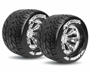 LOUISE 3.8 Rocket Reifen auf Offset Chrome Felge Monster Truck LOUT3217CH E-Revo - Bild 1 von 1
