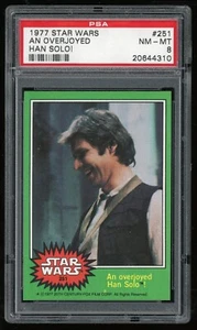 1977 Topps Star Wars Trading Card #251 An Overjoyed Han Solo 4th (Green) PSA 8 - Picture 1 of 2