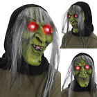 Latex Witch Mask with Long Hair and Hat Halloween Haunted House Cosplay Prop*.↑